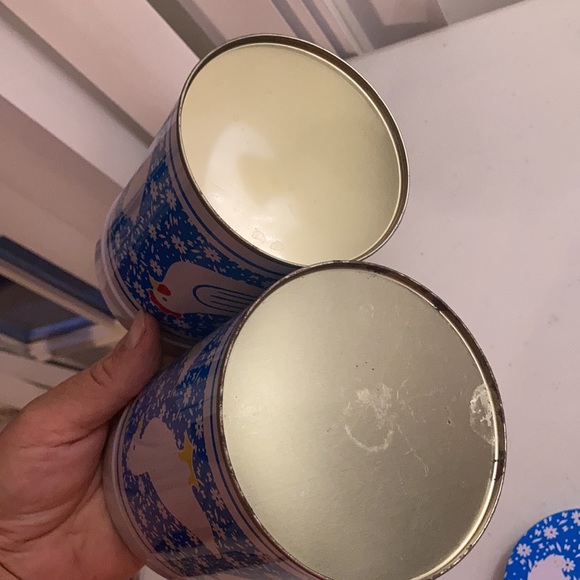Set 2 vtg made Taiwan duck/rooster tin canisters - Picture 8 of 8